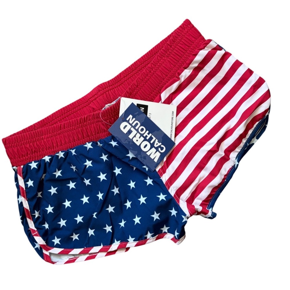 Trashy Indie Sleaze Calhoun World American Flag Shorts Medium Stars and Stripes